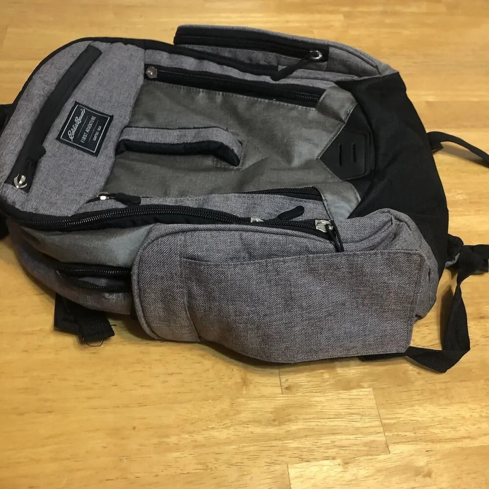 Eddie Bauer Backpack Diaper Bag‎ Gray Baby First Adventure READ Desc